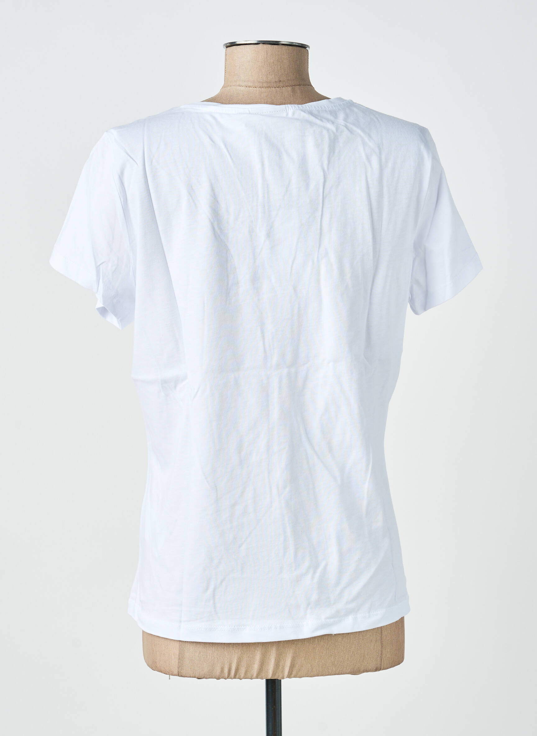 Tricou imprimeu fantezie mâneci scurte alb PIECES femeie
