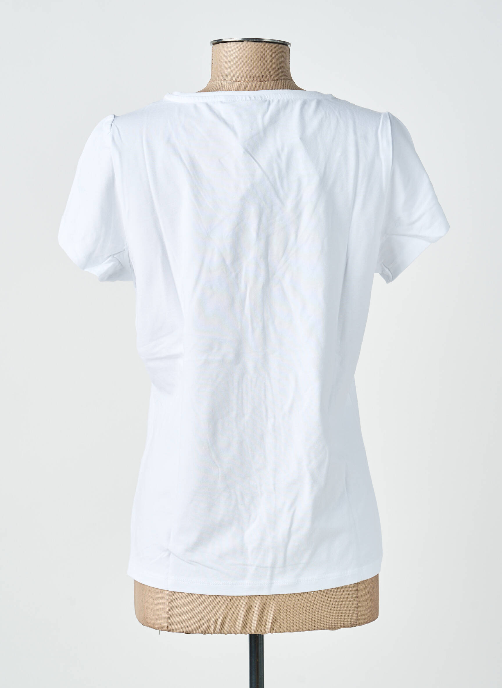 Tricou imprimeu fantezie mâneci scurte alb PIECES femeie