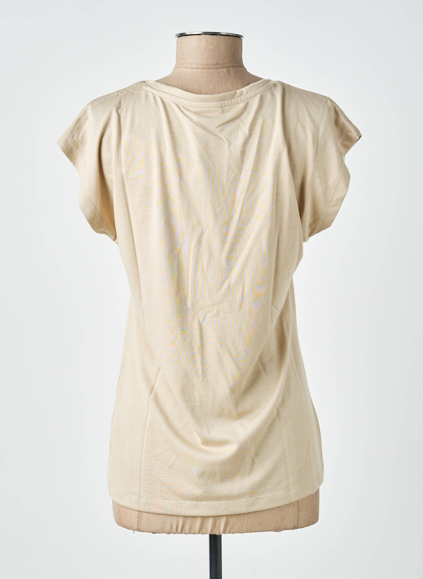 Tricou croială dreaptă fără mâneci bej KAFFE femeie
