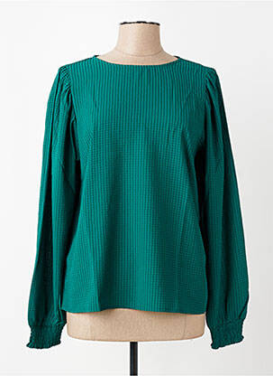 Top guler rotund mâneci lungi verde KAFFE femeie