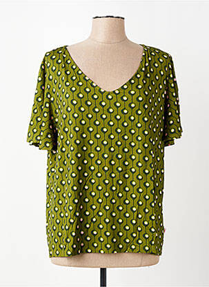 Top elasticitate mâneci scurte verde FAIRWEAR femeie