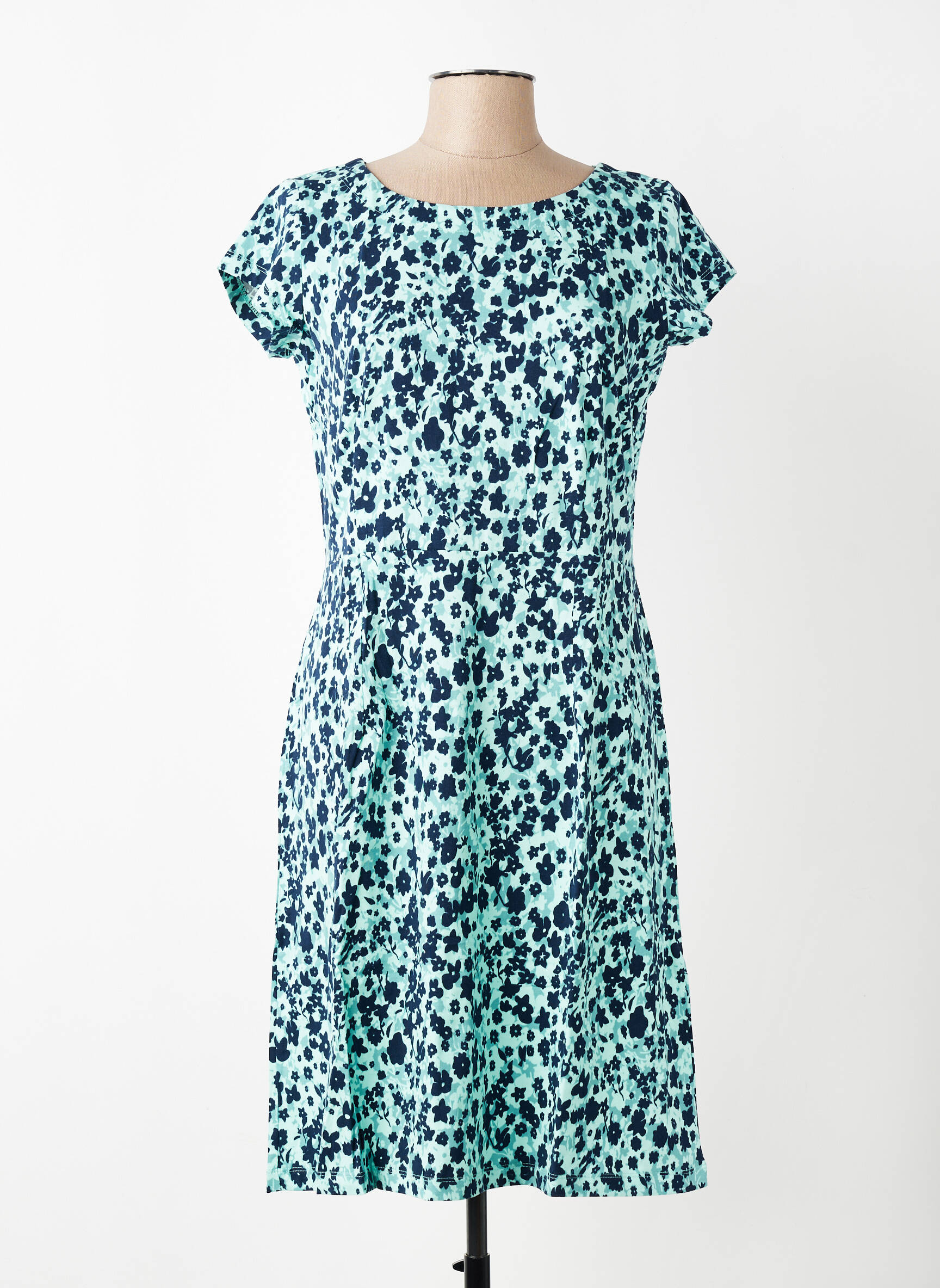Rochie midi imprimeu floral mâneci scurte verde LILY & ME femeie