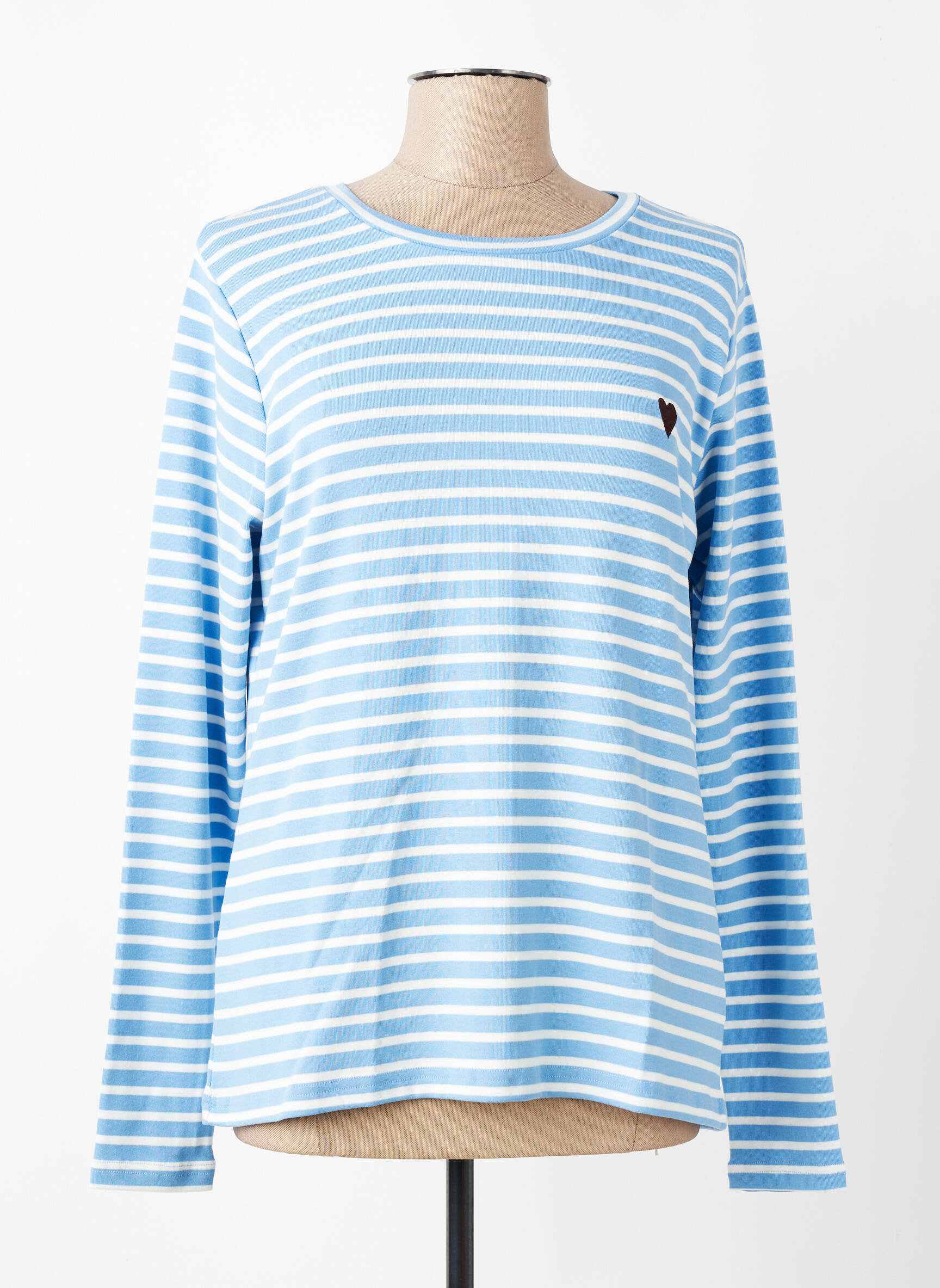Tricou mâneci lungi mâneci lungi albastru KAFFE femeie