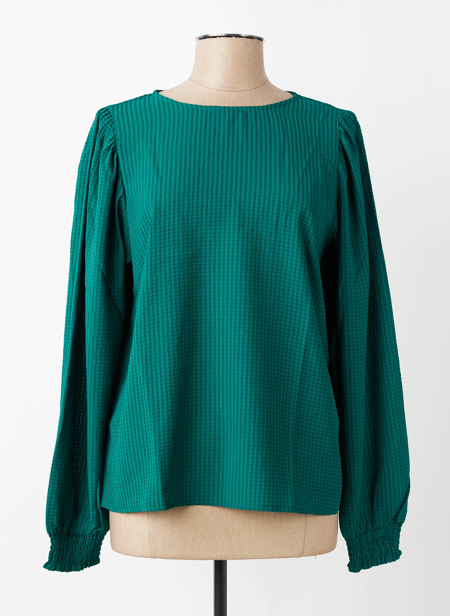 Top guler rotund mâneci lungi verde KAFFE femeie