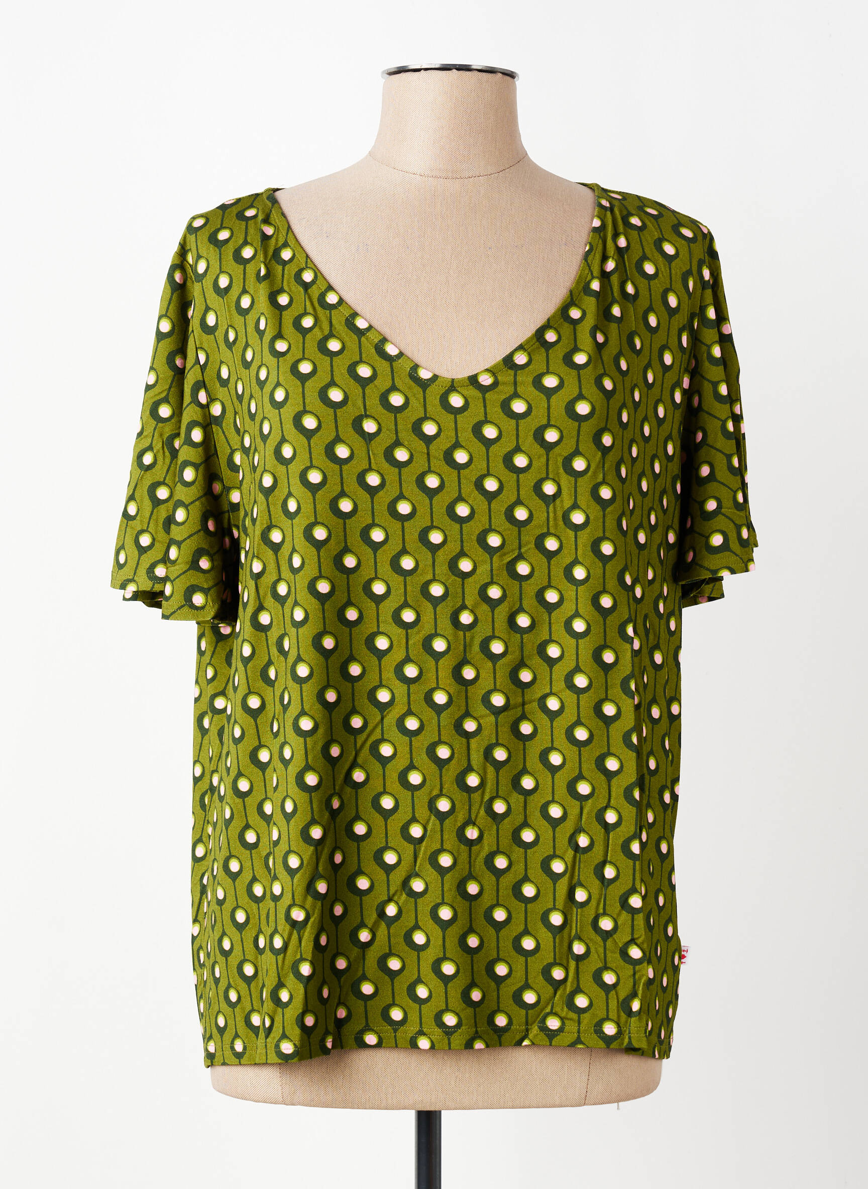 Top elasticitate mâneci scurte verde FAIRWEAR femeie