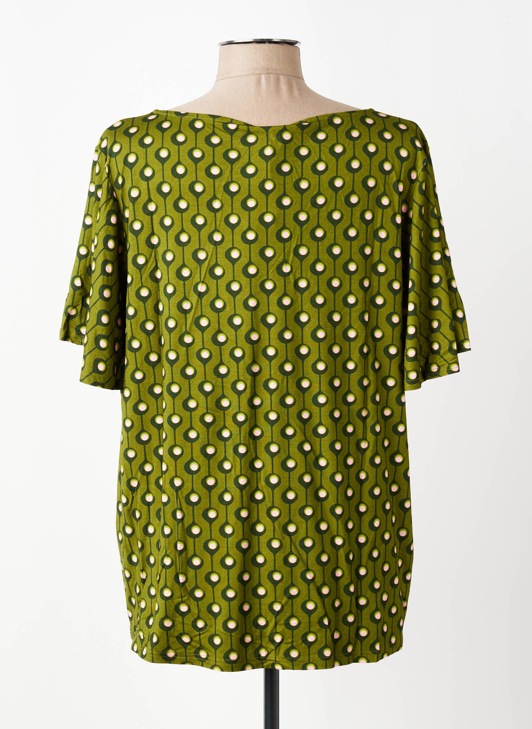 Top elasticitate mâneci scurte verde FAIRWEAR femeie