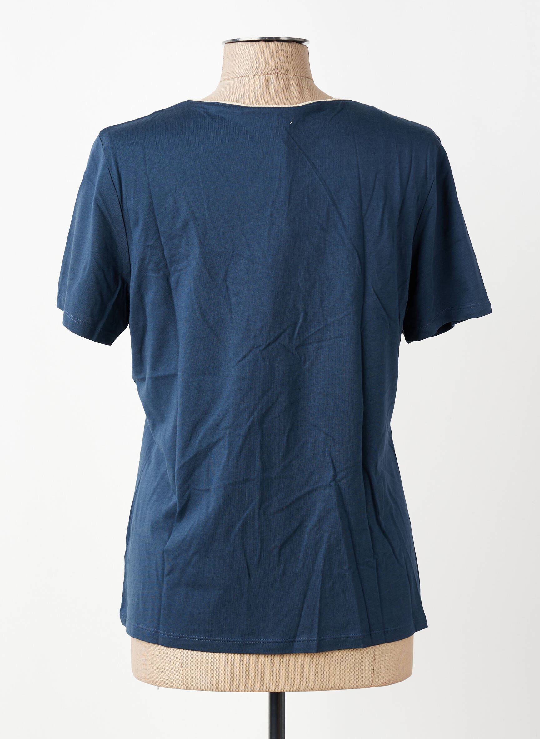 Tricou croială dreaptă mâneci scurte albastru JULIE GUERLANDE femeie