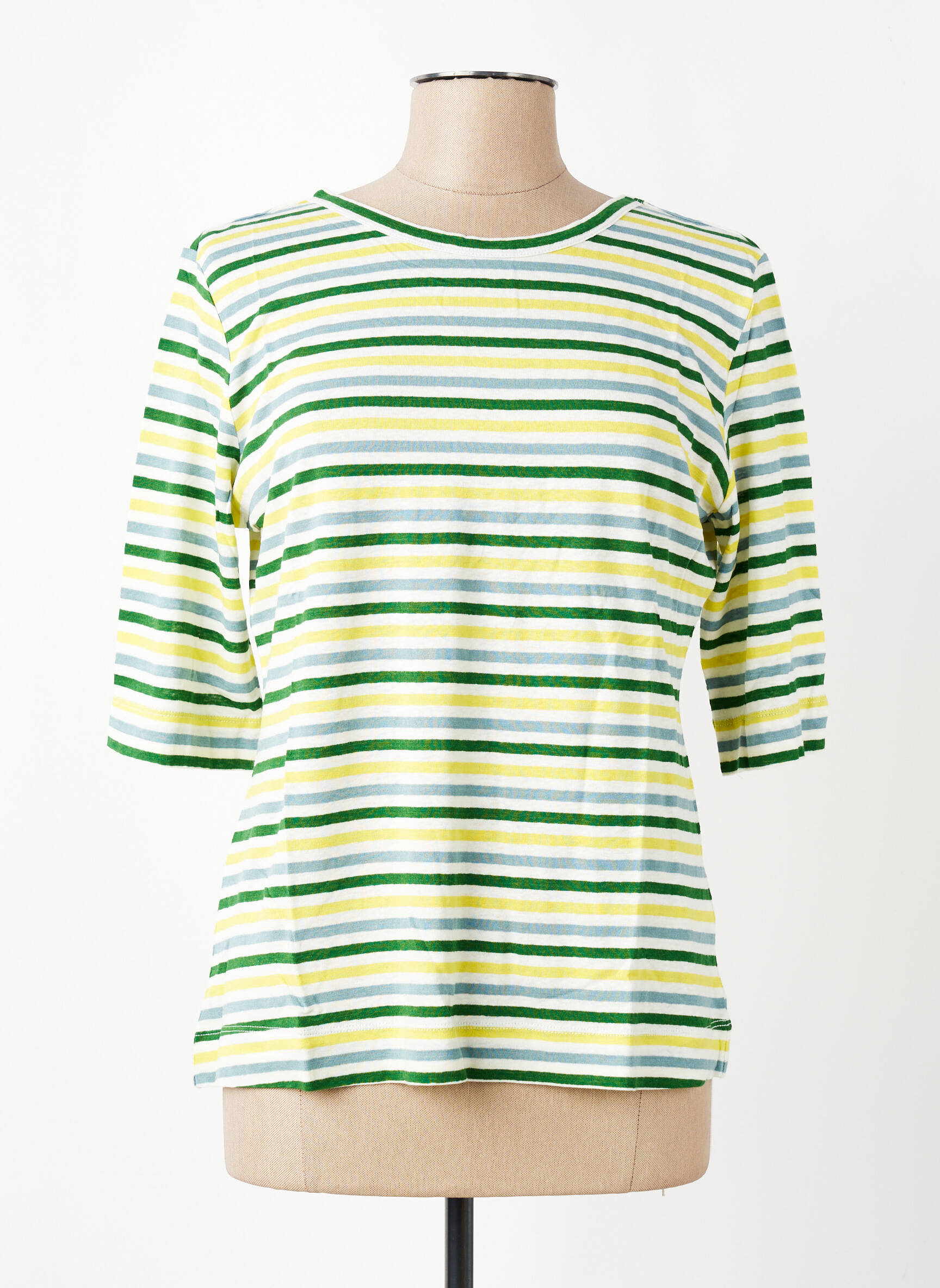 Top guler rotund mâneci 3/4 verde ZILCH femeie