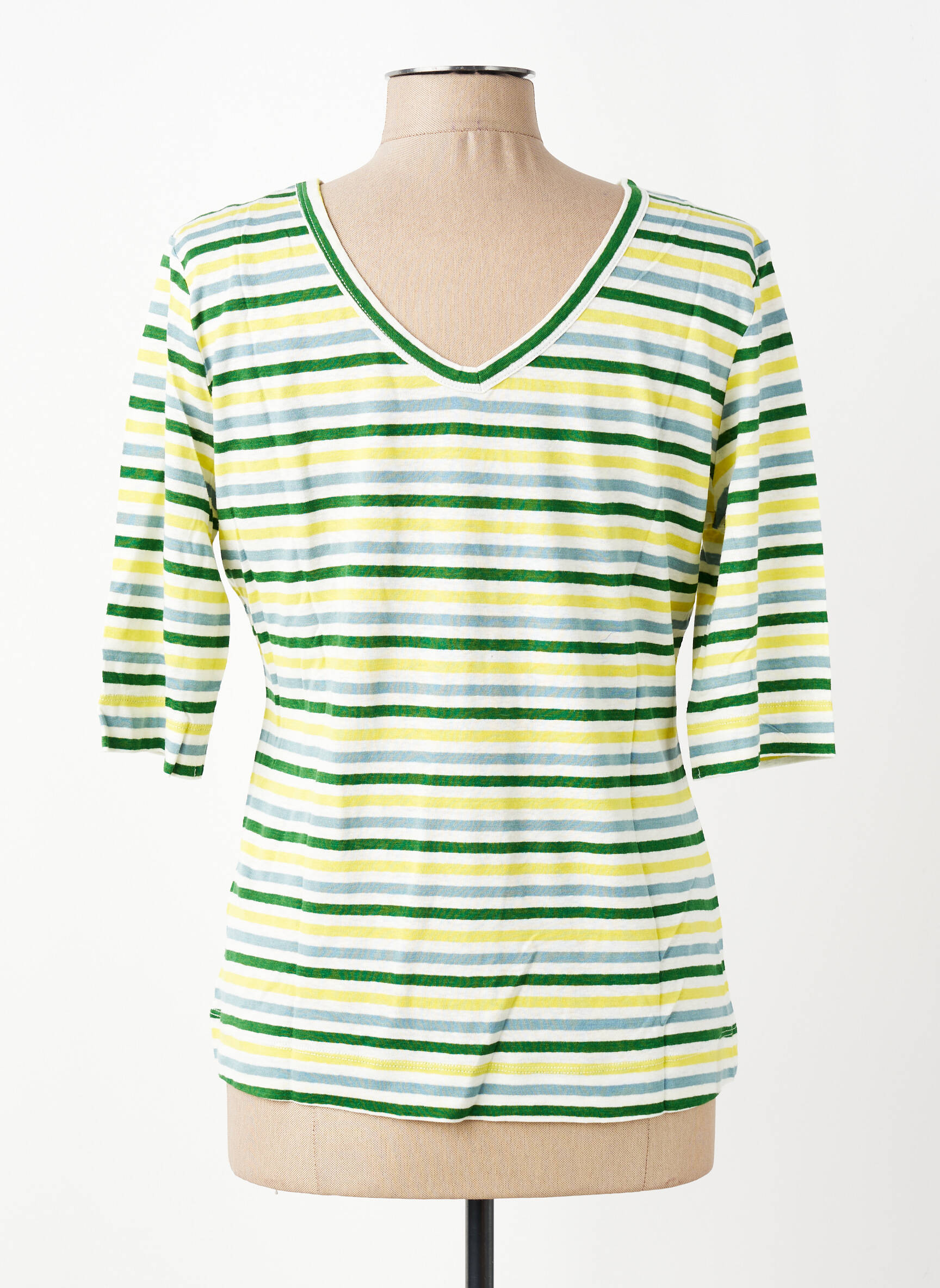 Top guler rotund mâneci 3/4 verde ZILCH femeie