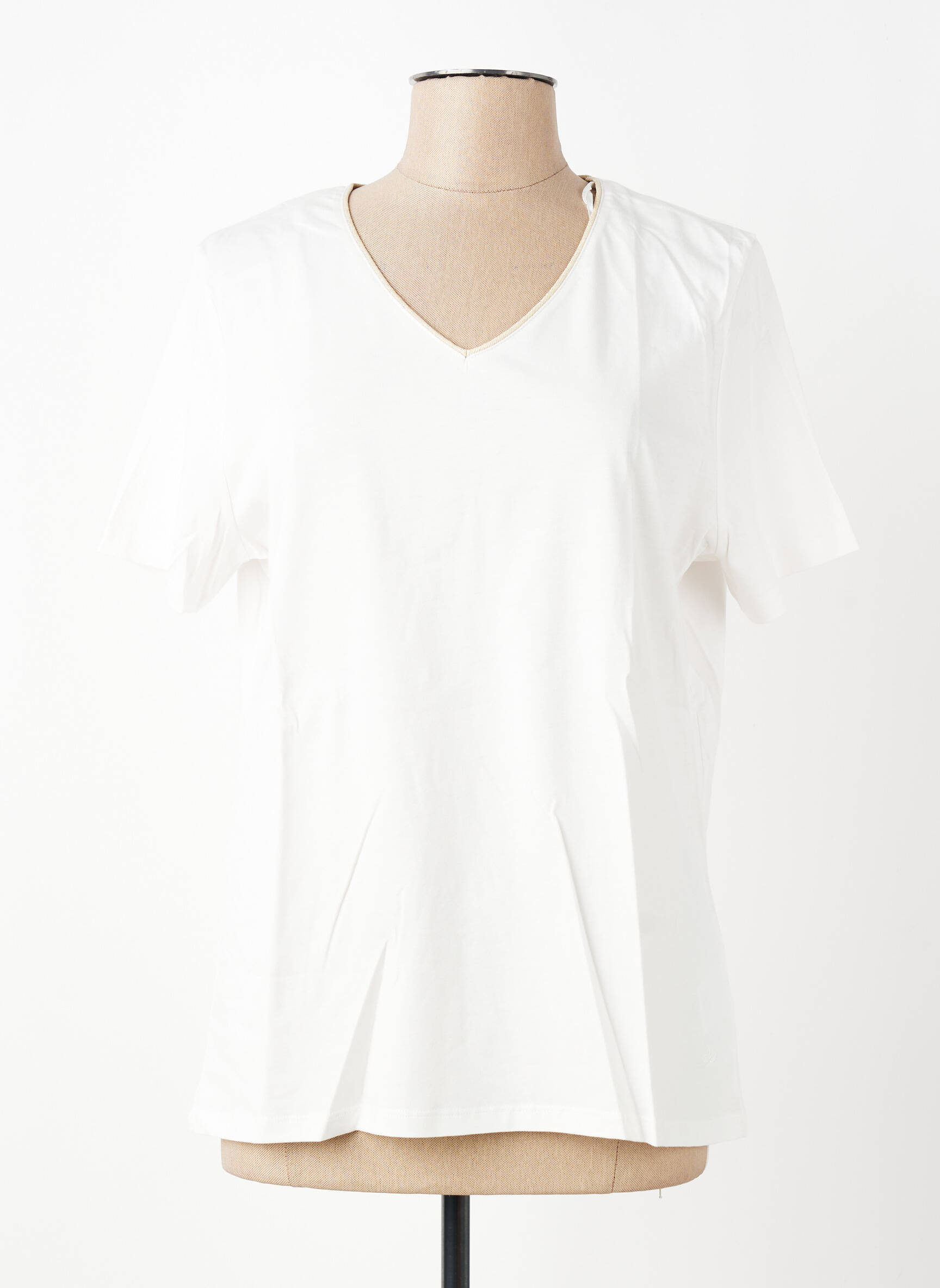 Tricou croială dreaptă mâneci scurte alb JULIE GUERLANDE femeie