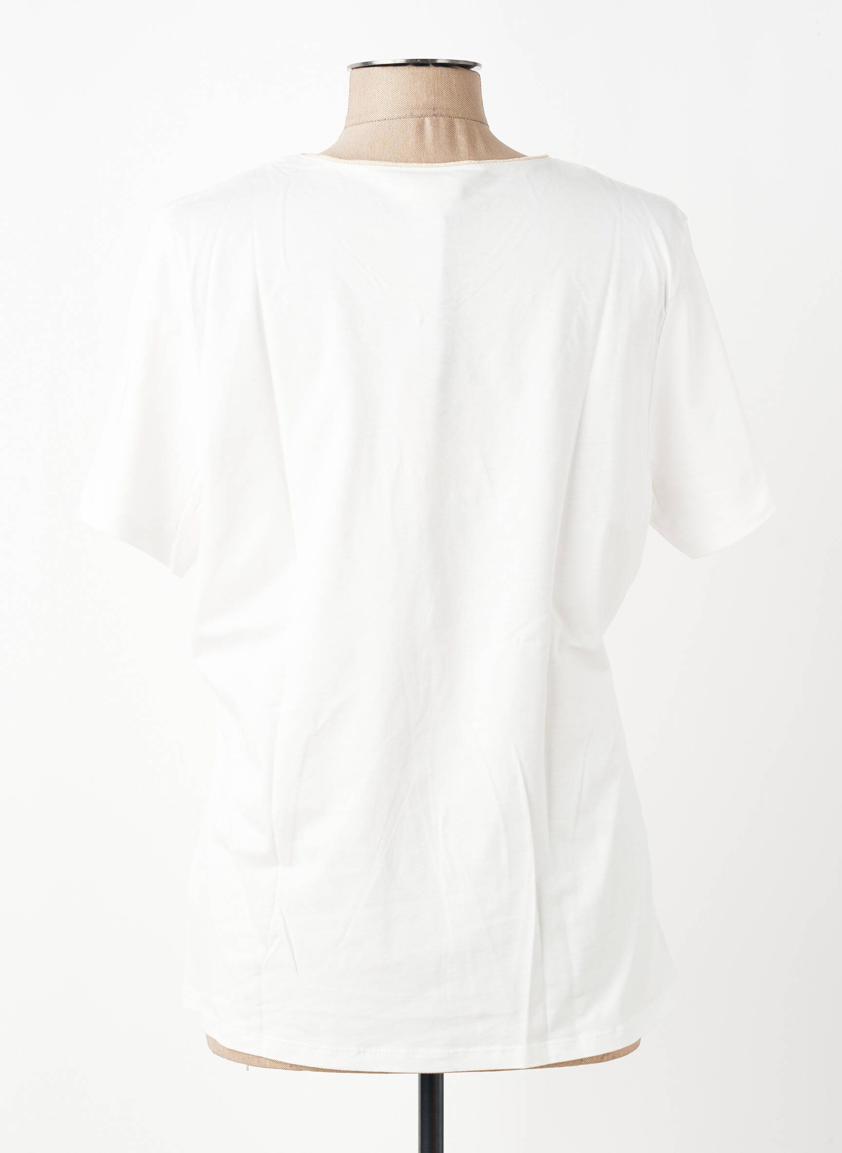 Tricou croială dreaptă mâneci scurte alb JULIE GUERLANDE femeie