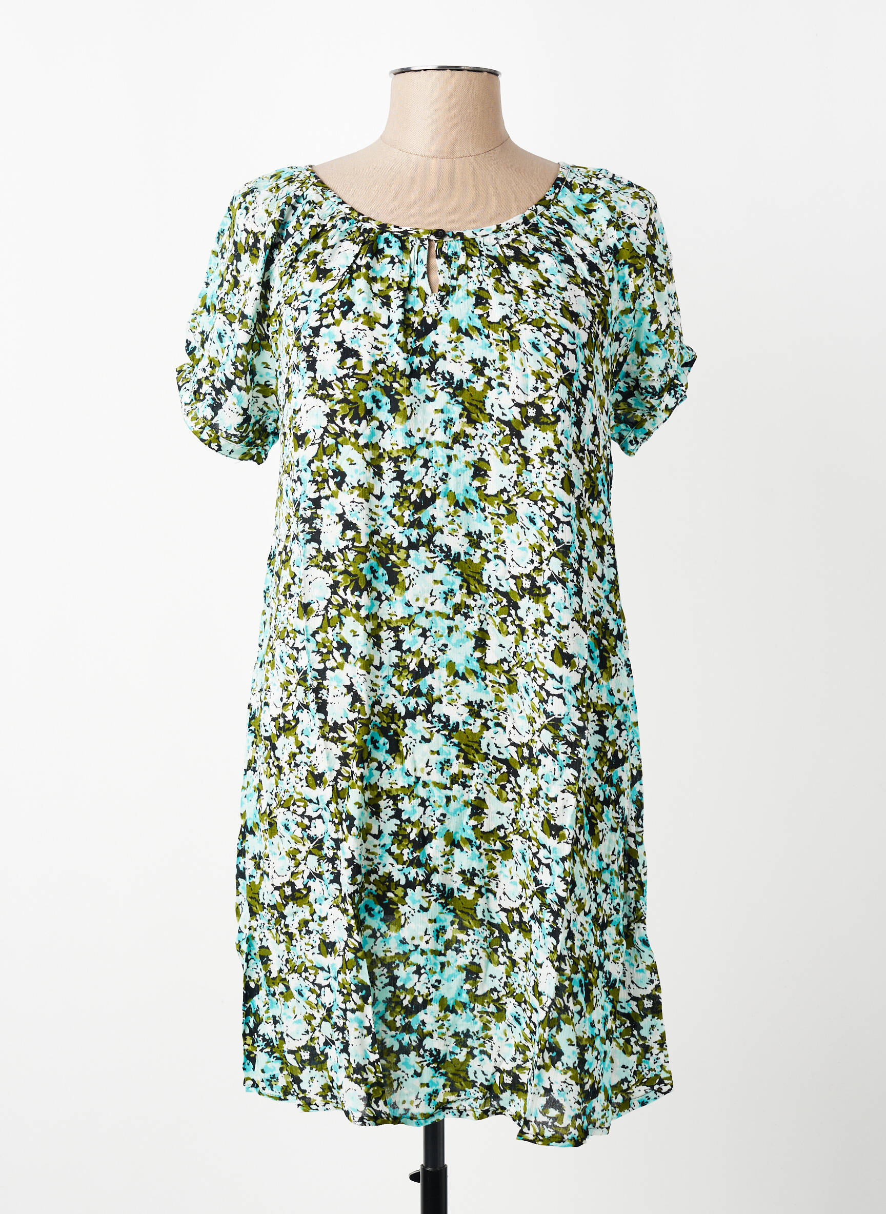 Rochie scurtă mâneci scurte mâneci scurte albastru KAFFE femeie