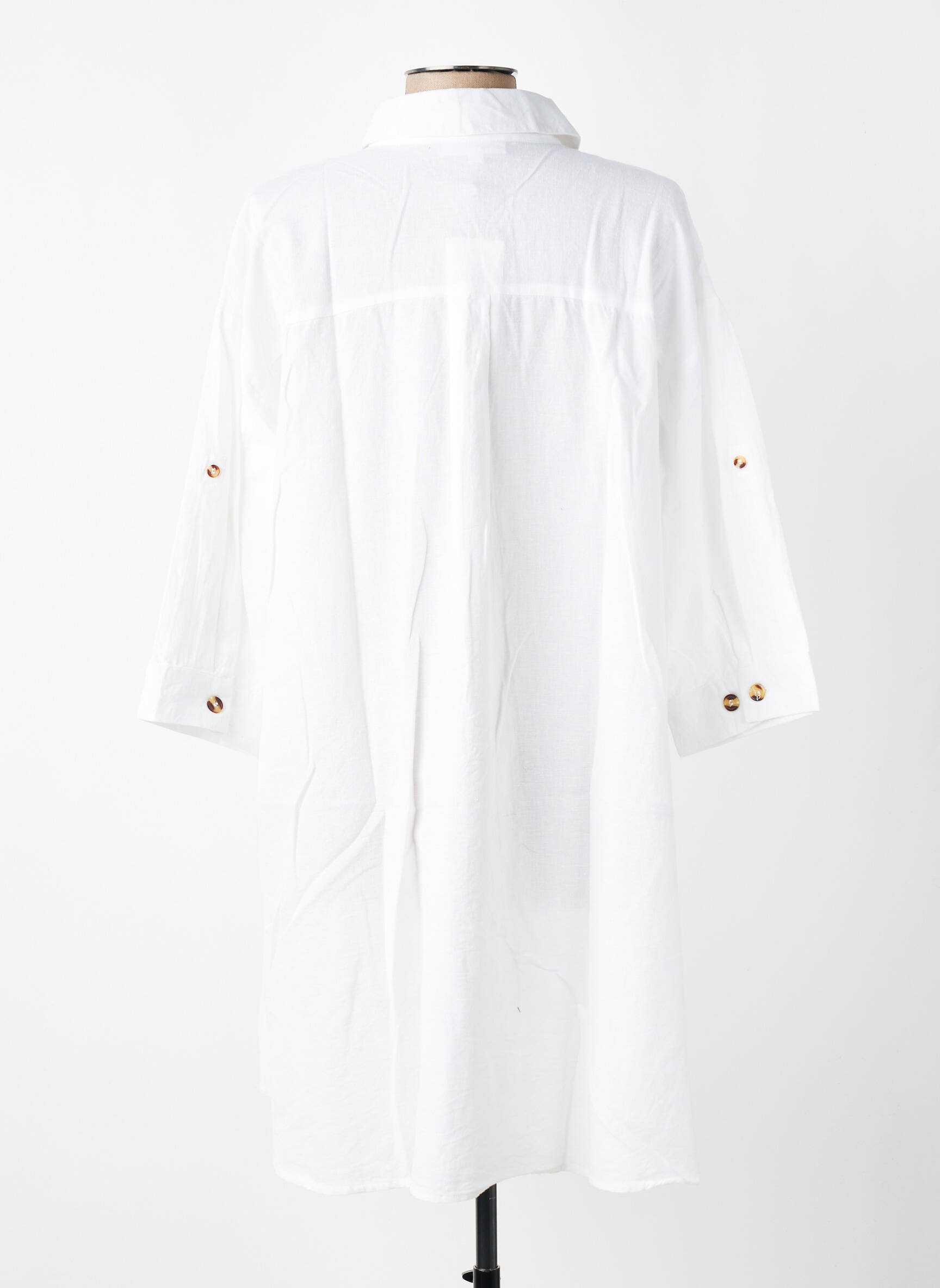 Rochie scurtă mâneci 3/4 mâneci 3/4 alb ZHENZI femeie