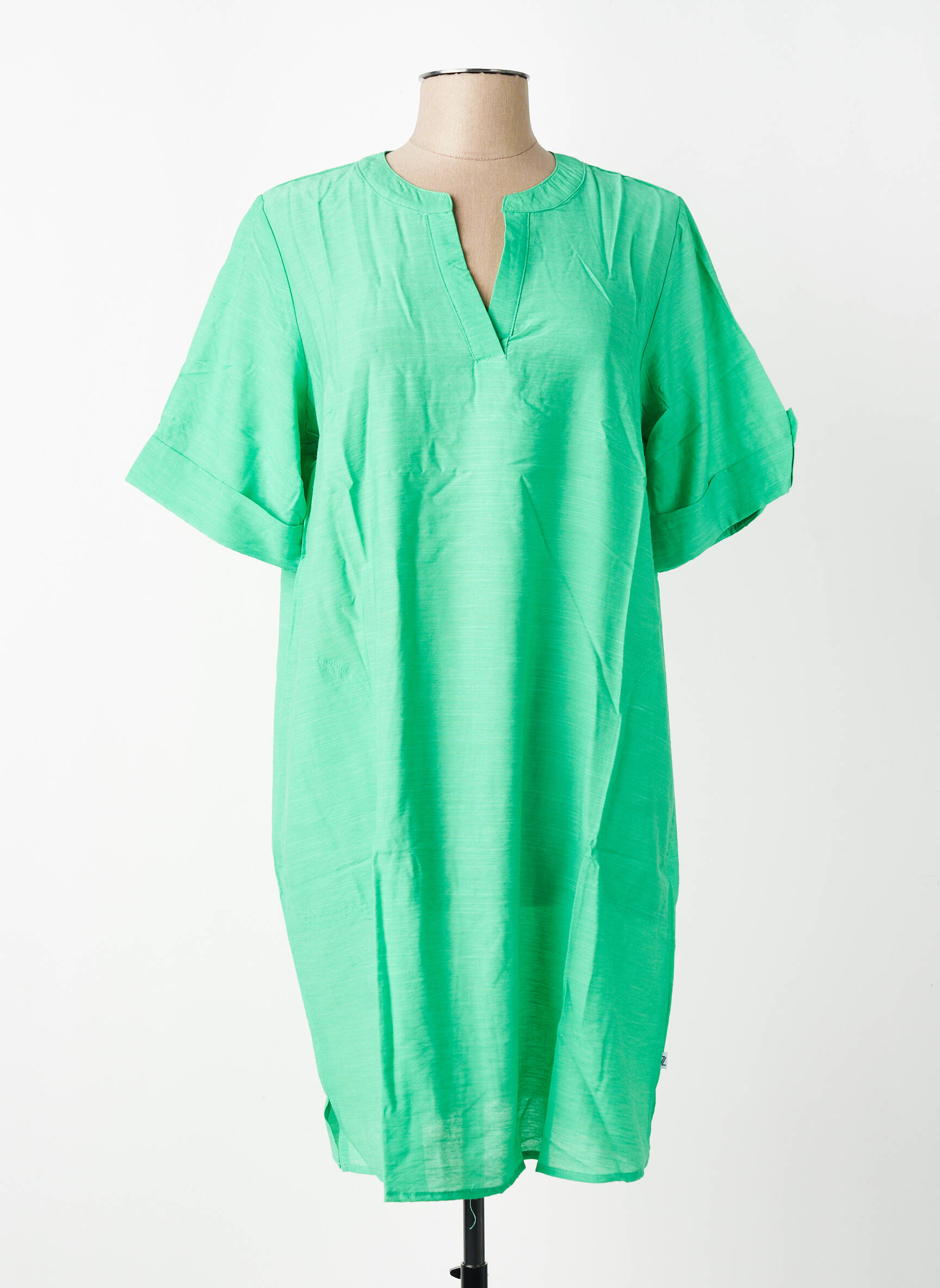Rochie scurtă mâneci scurte mâneci scurte verde ZHENZI femeie