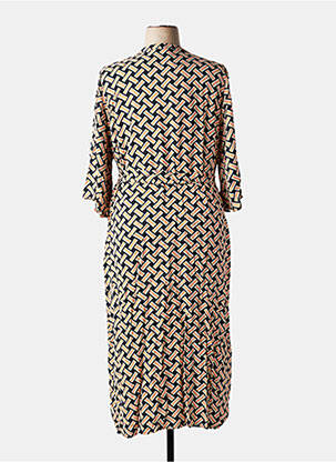 Rochie lungă imprimeu fantezie mâneci 3/4 negru KAFFE femeie