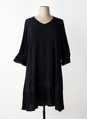 Rochie midi croială fluidă mâneci 3/4 negru ZHENZI femeie