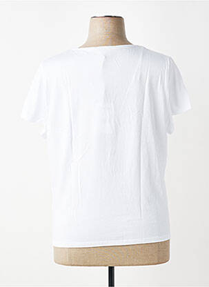 Tricou serigrafie flockată mâneci scurte alb JULIE GUERLANDE femeie