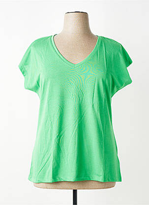Tricou guler în v mâneci scurte verde KAFFE femeie