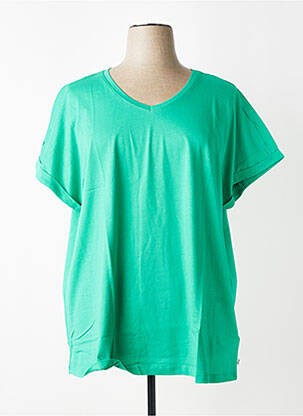 Tricou croială dreaptă mâneci scurte verde ZHENZI femeie