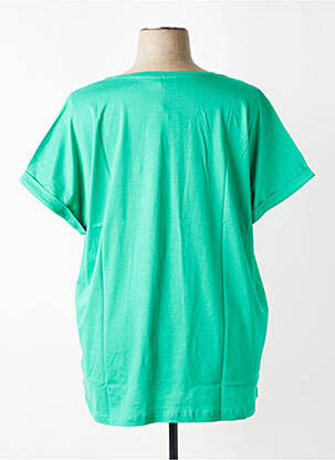 Tricou croială dreaptă mâneci scurte verde ZHENZI femeie