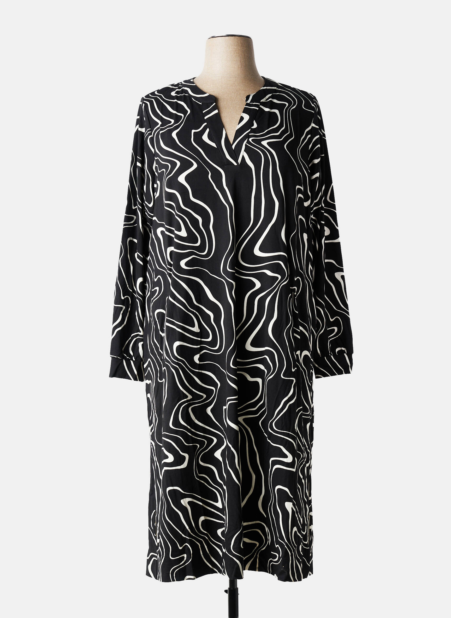 Rochie lungă mâneci lungi mâneci lungi negru ZHENZI femeie