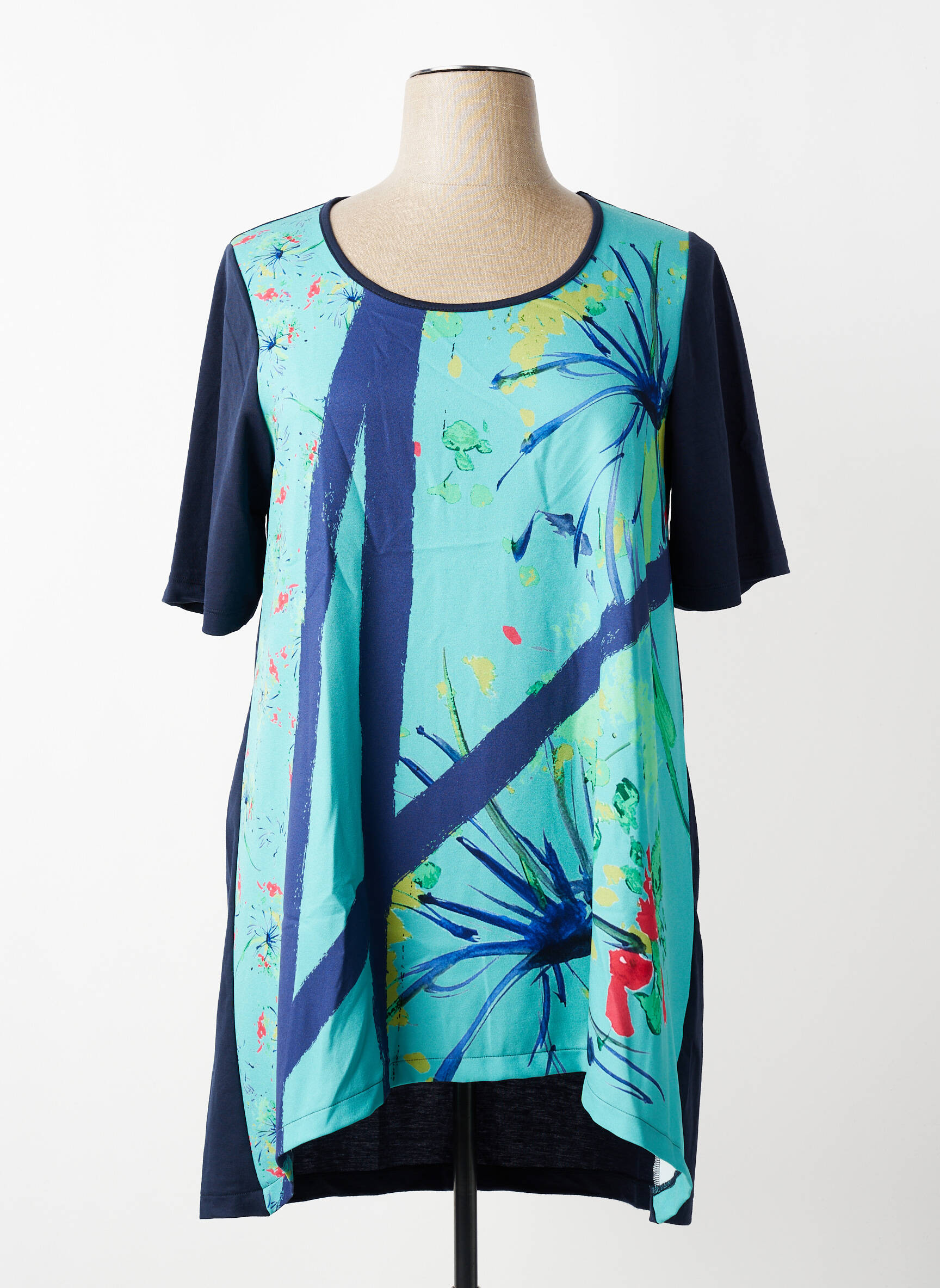 Tricou elasticitate mâneci scurte albastru G!OZE femeie