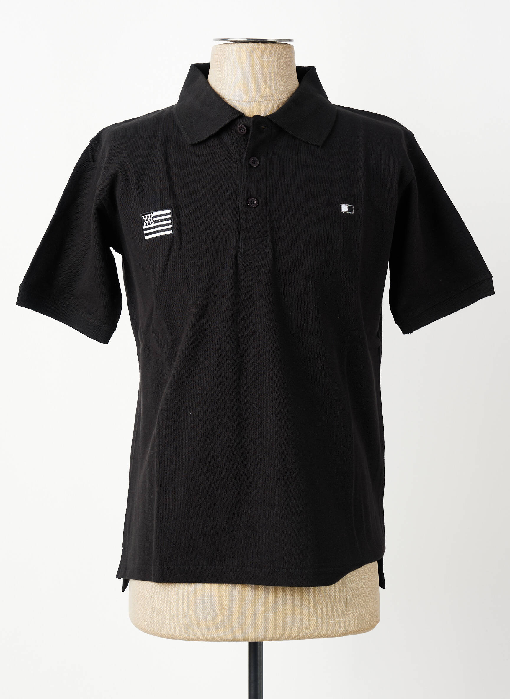 Polo croială dreaptă mâneci scurte negru GWEN & BLACK bărbat
