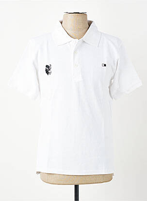 Polo croială dreaptă mâneci scurte alb GWEN & BLACK bărbat