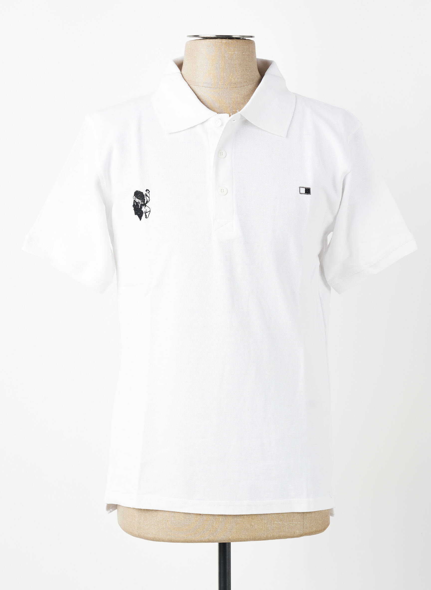 Polo croială dreaptă mâneci scurte alb GWEN & BLACK bărbat