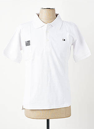 Polo croială dreaptă mâneci scurte alb GWEN & BLACK bărbat