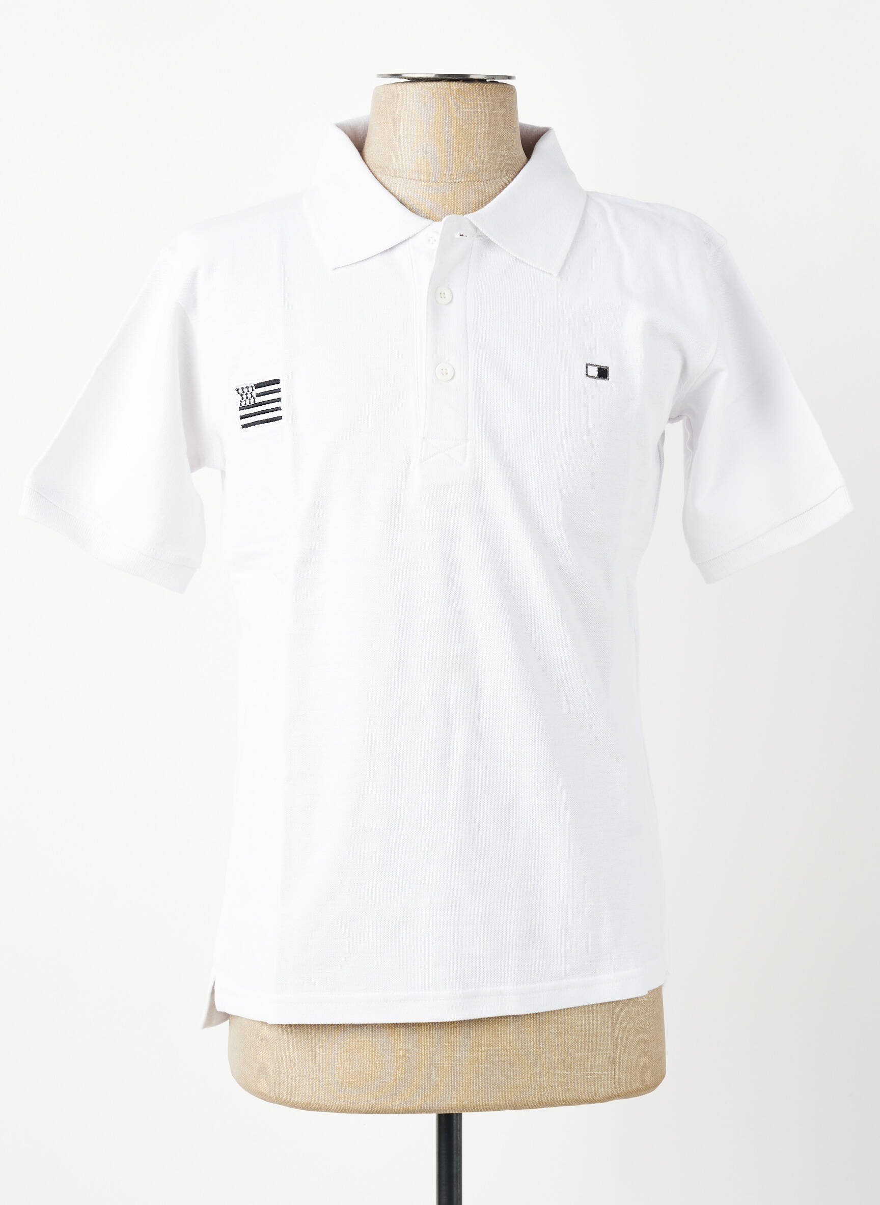 Polo croială dreaptă mâneci scurte alb GWEN & BLACK bărbat