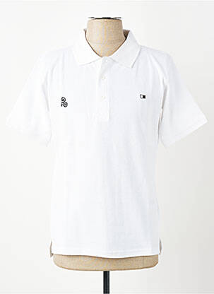 Polo croială dreaptă mâneci scurte alb GWEN & BLACK bărbat