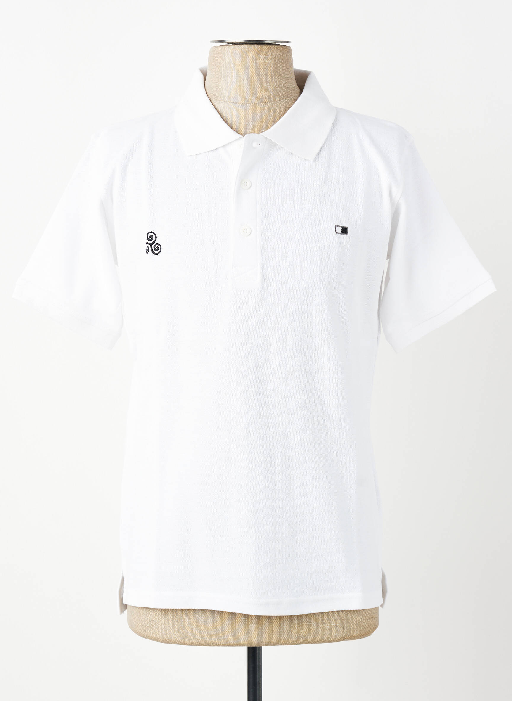Polo croială dreaptă mâneci scurte alb GWEN & BLACK bărbat