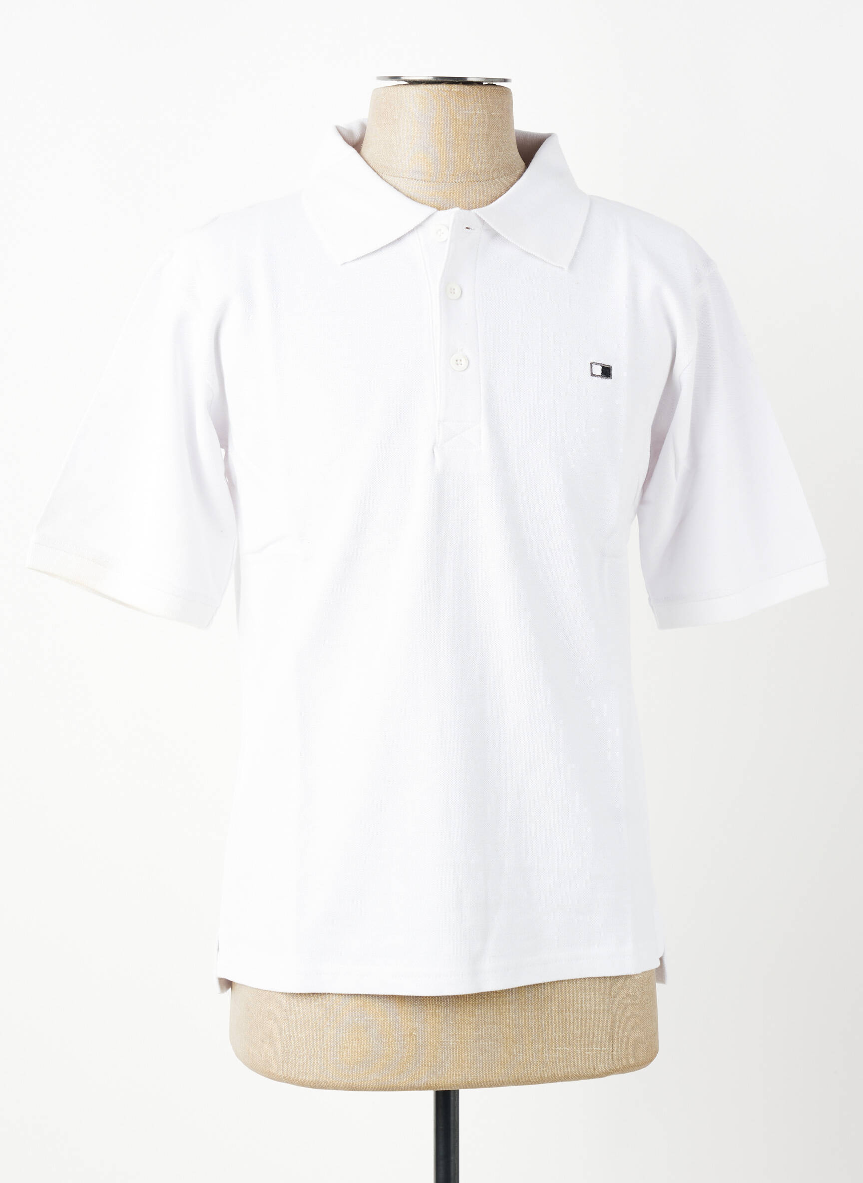 Polo croială dreaptă mâneci scurte alb GWEN & BLACK bărbat