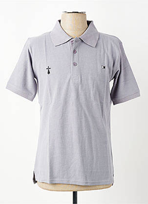 Polo croială dreaptă mâneci scurte gri GWEN & BLACK bărbat