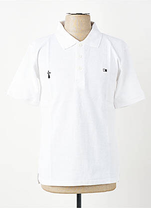 Polo croială dreaptă mâneci scurte alb GWEN & BLACK bărbat
