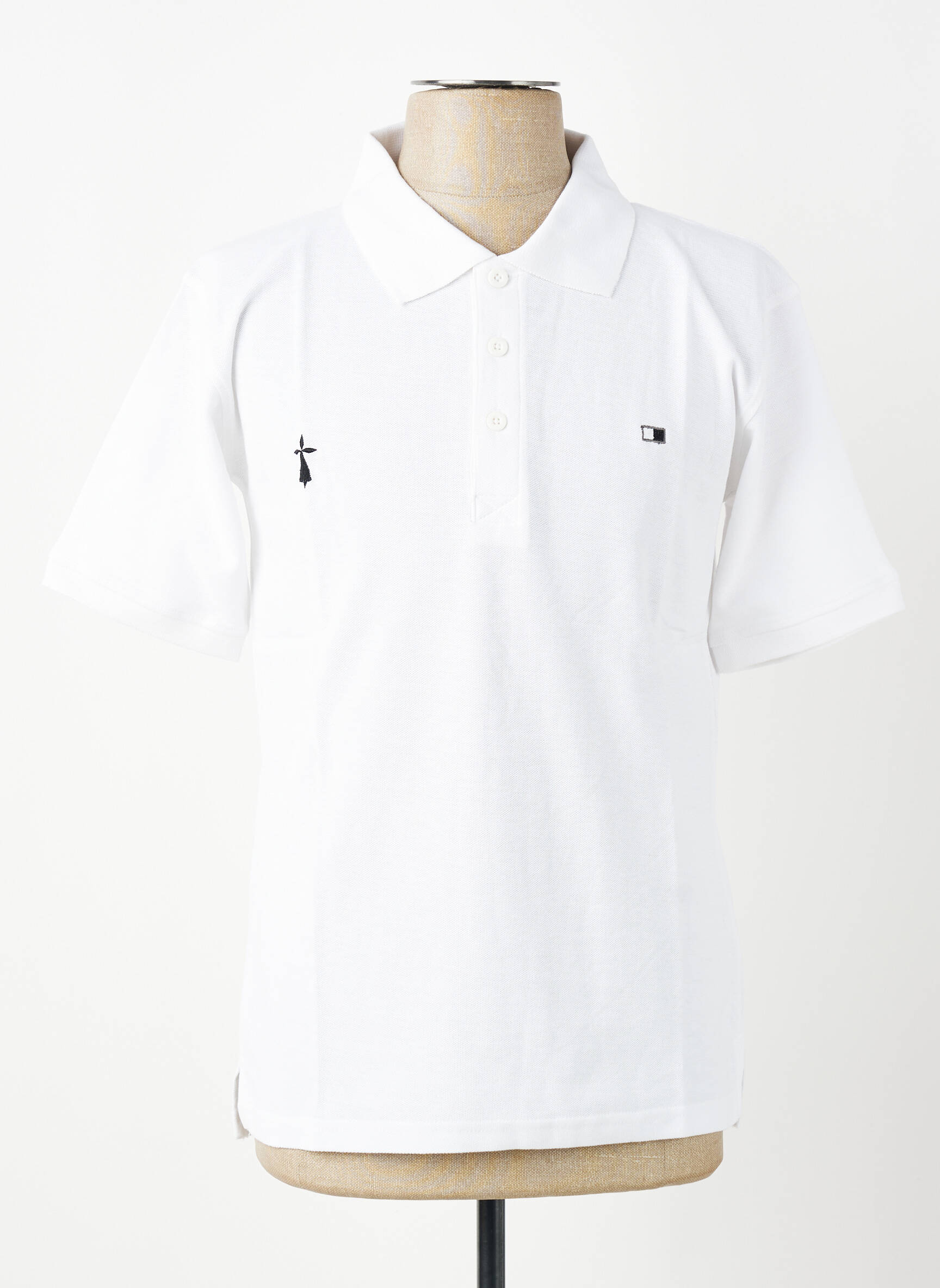 Polo croială dreaptă mâneci scurte alb GWEN & BLACK bărbat