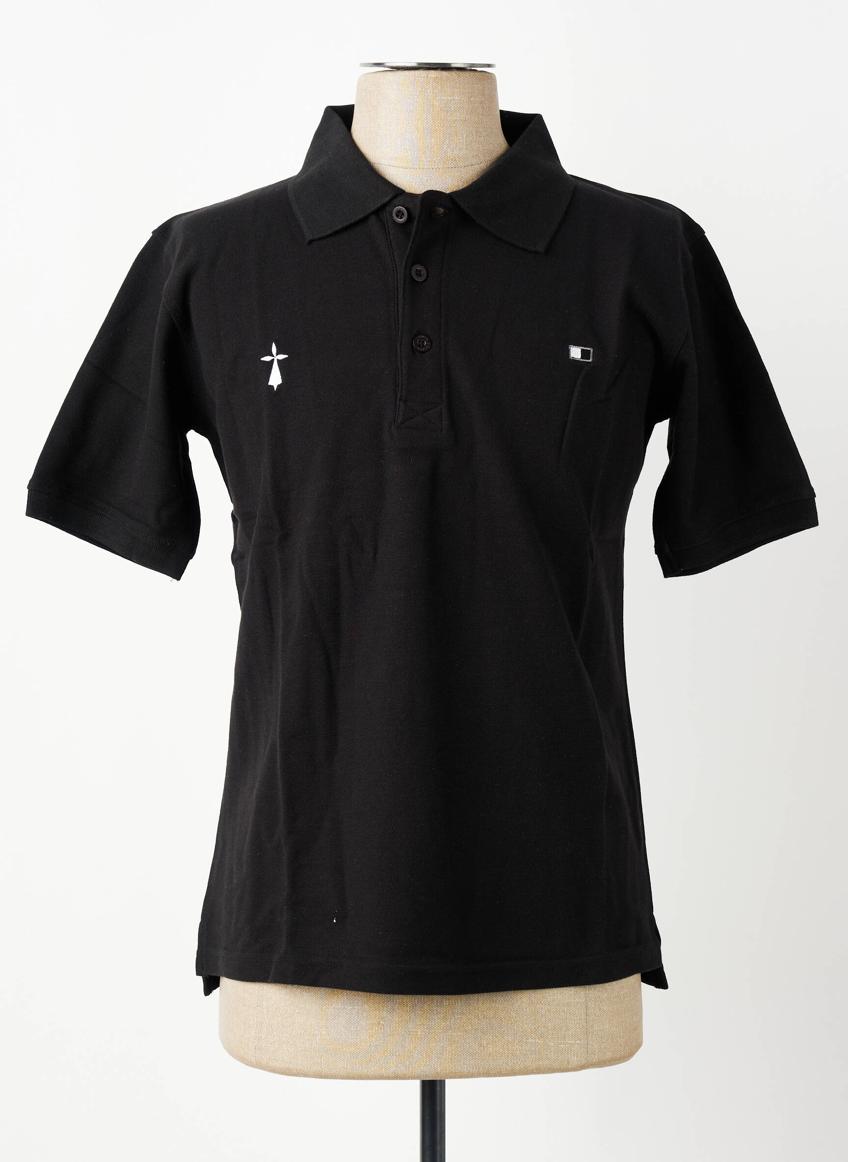 Polo croială dreaptă mâneci scurte negru GWEN & BLACK bărbat