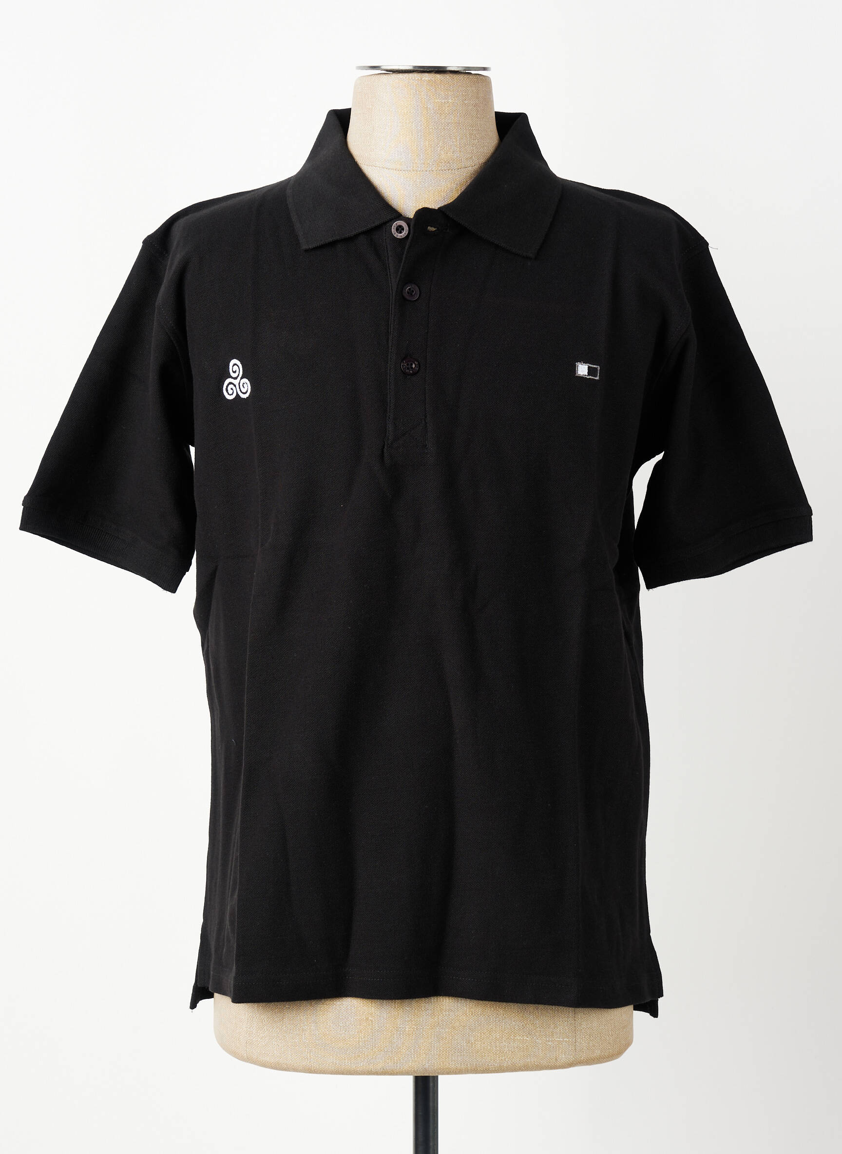 Polo croială dreaptă mâneci scurte negru GWEN & BLACK bărbat