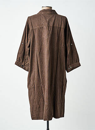 Rochie midi mâneci 3/4 mâneci 3/4 maro ZHENZI femeie