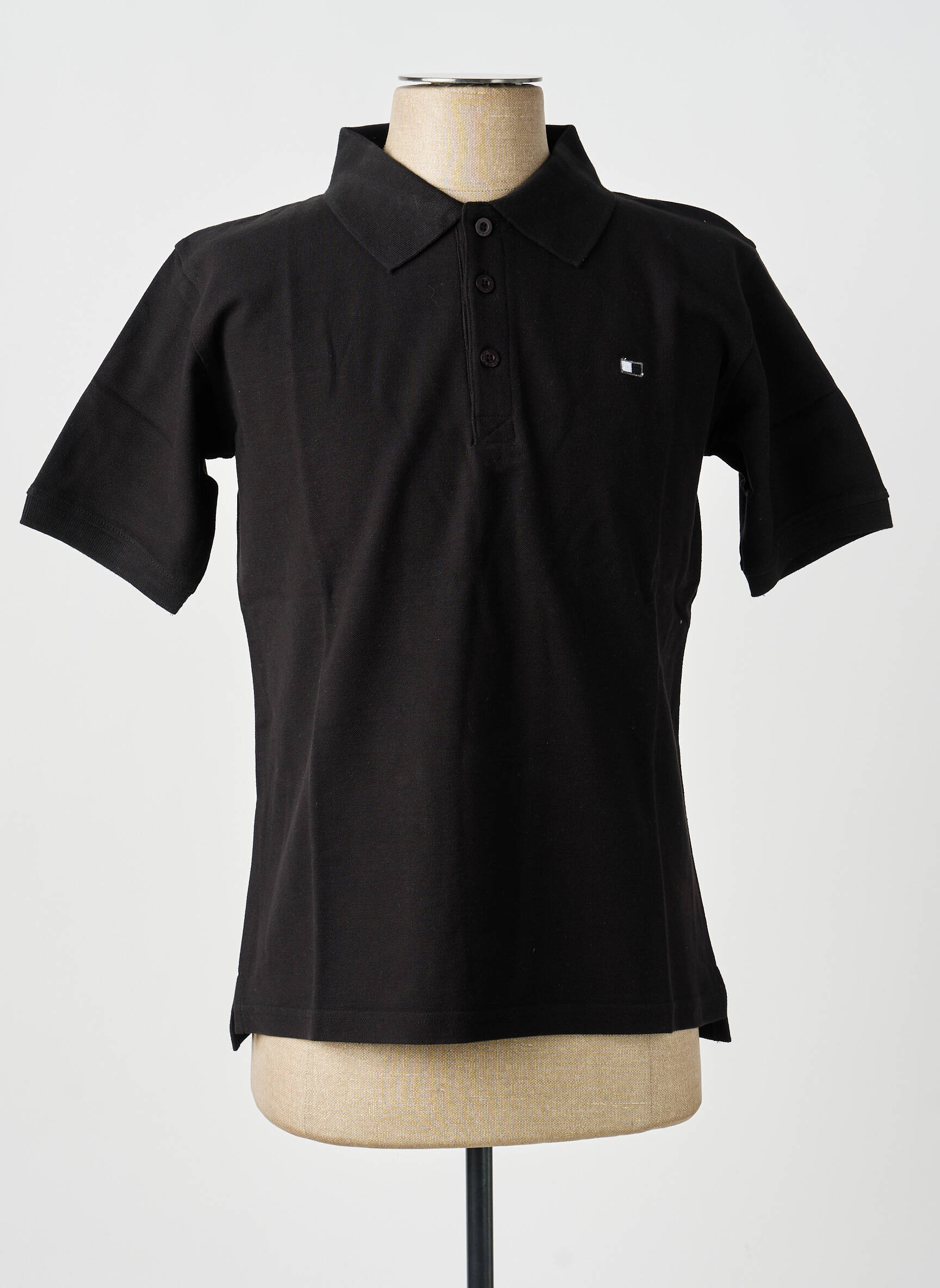 Polo croială dreaptă mâneci scurte negru GWEN & BLACK bărbat