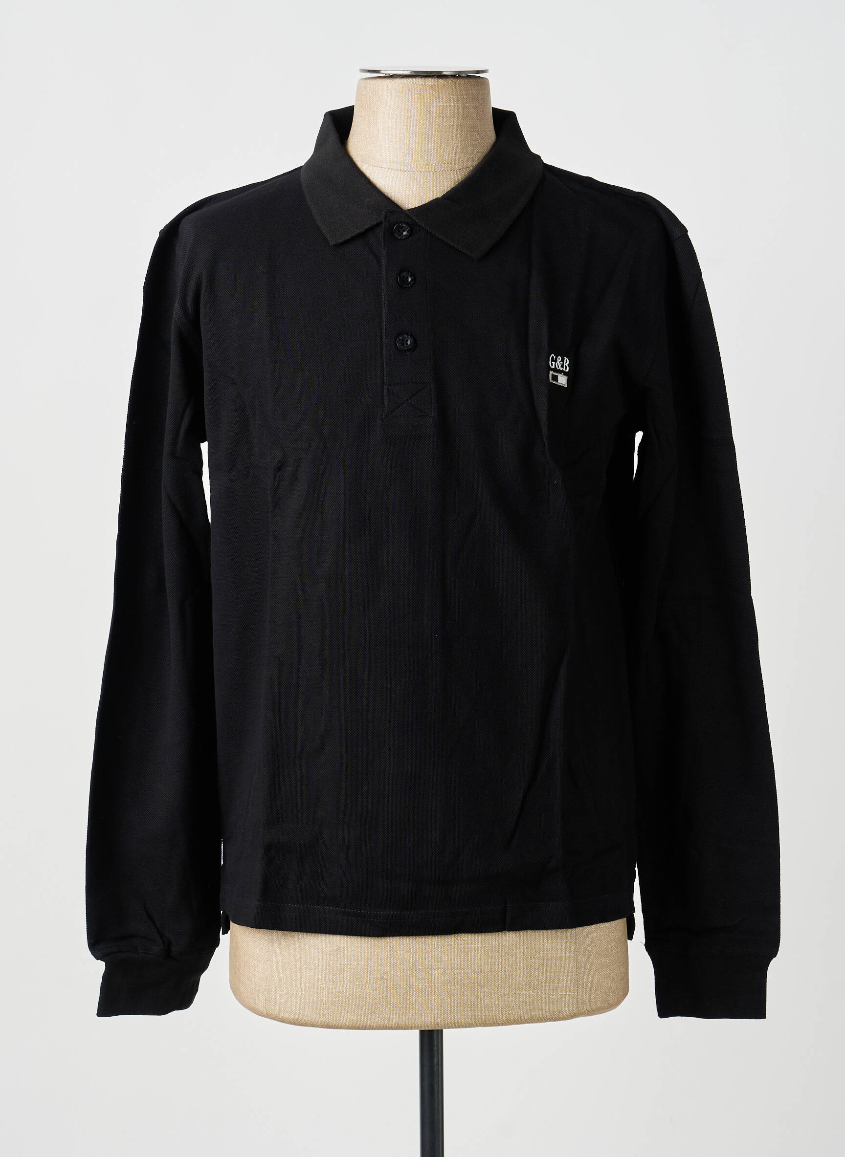 Polo mâneci lungi mâneci lungi negru GWEN & BLACK bărbat