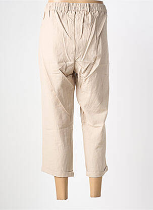 Pantalon 7/8 talie elastică mărime normală bej ZHENZI femeie