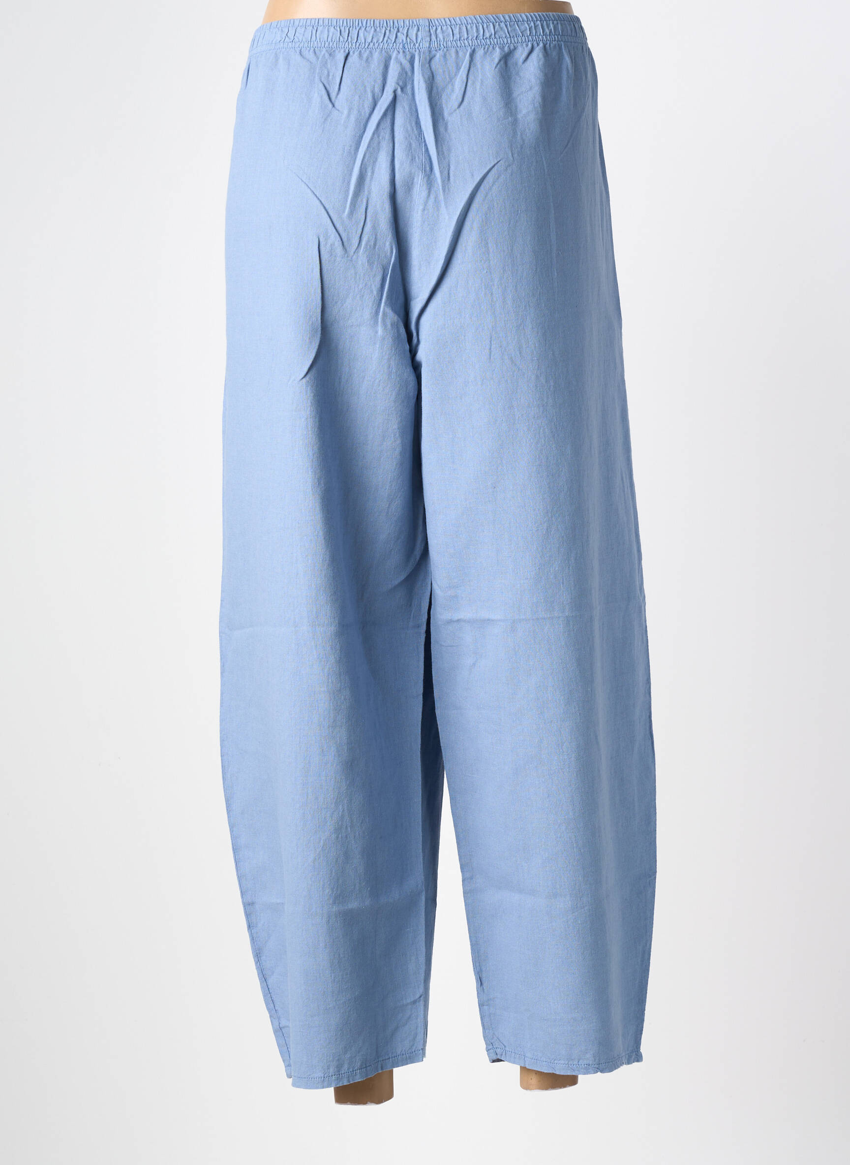 Pantalon larg țesătură poplin mărime normală albastru deschis G!OZE femeie