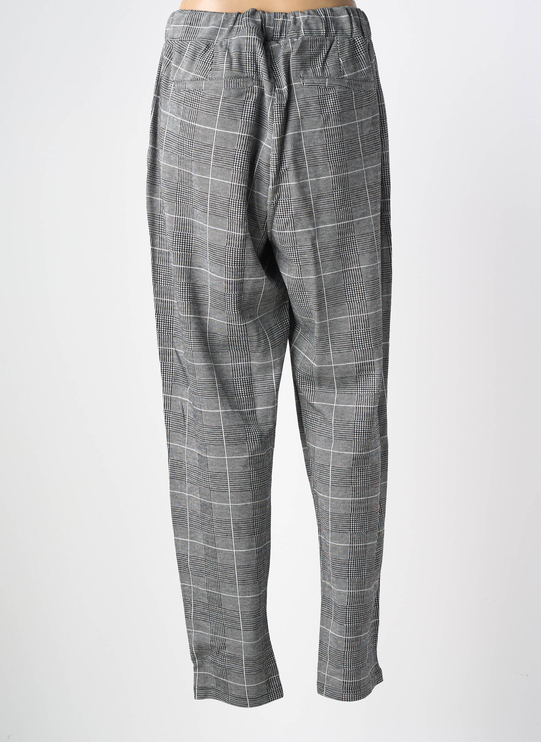 Pantalon slim talie elastică mărime normală gri ZHENZI femeie