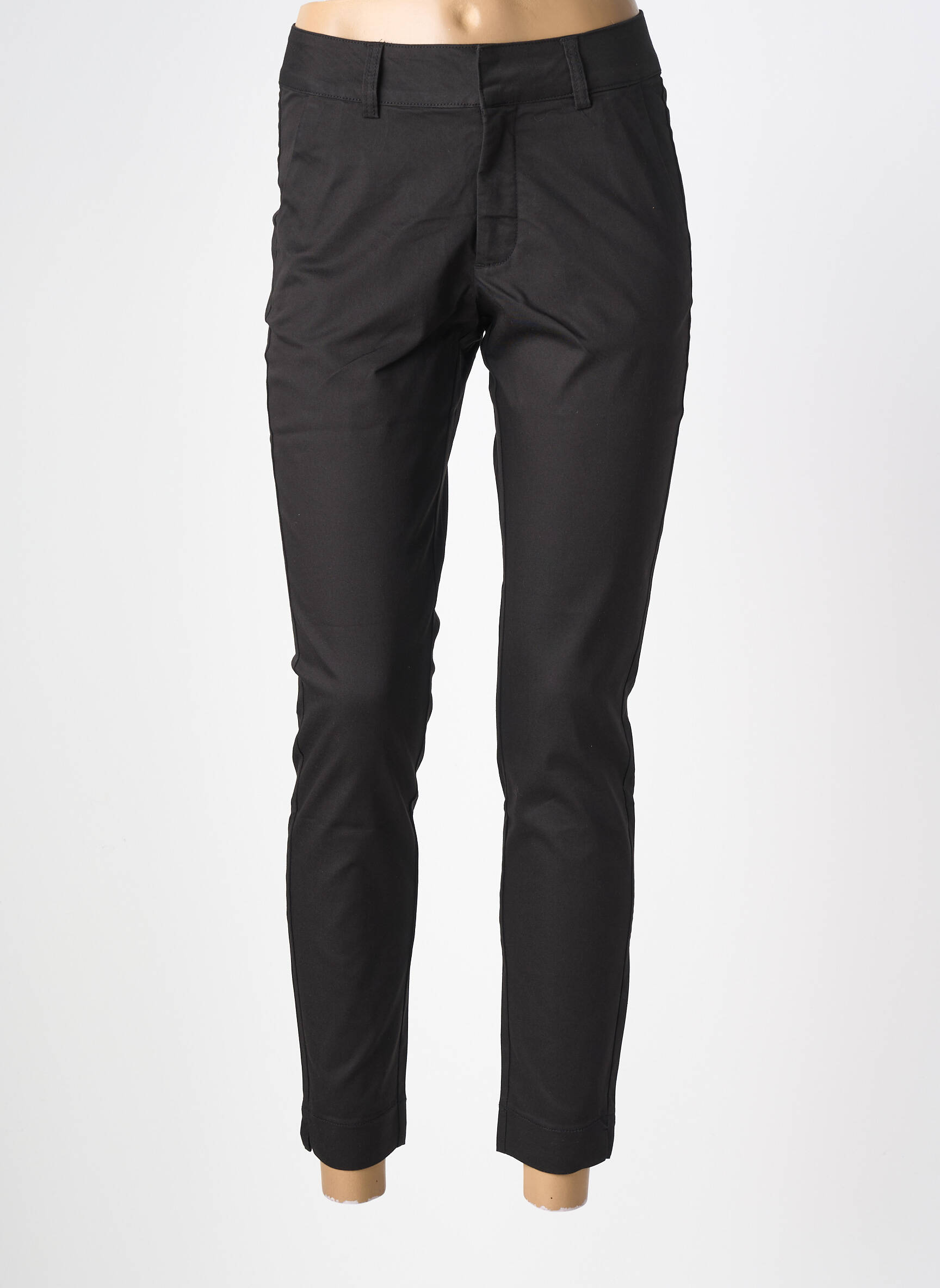 Pantalon slim talie înaltă talie înaltă negru KAFFE femeie