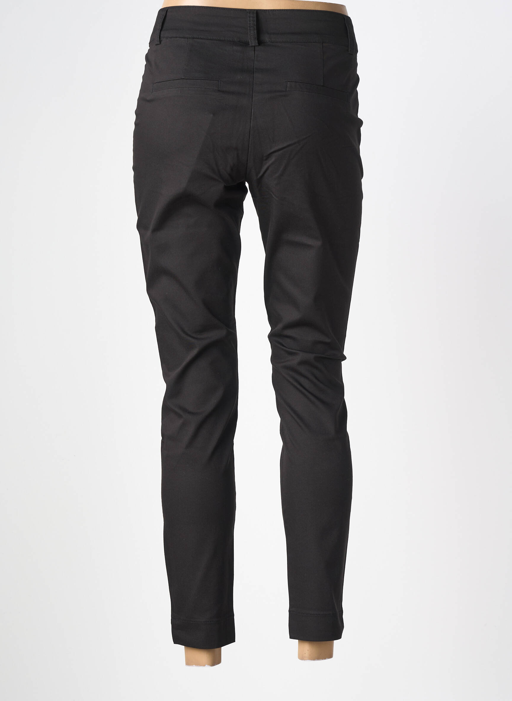 Pantalon slim talie înaltă talie înaltă negru KAFFE femeie