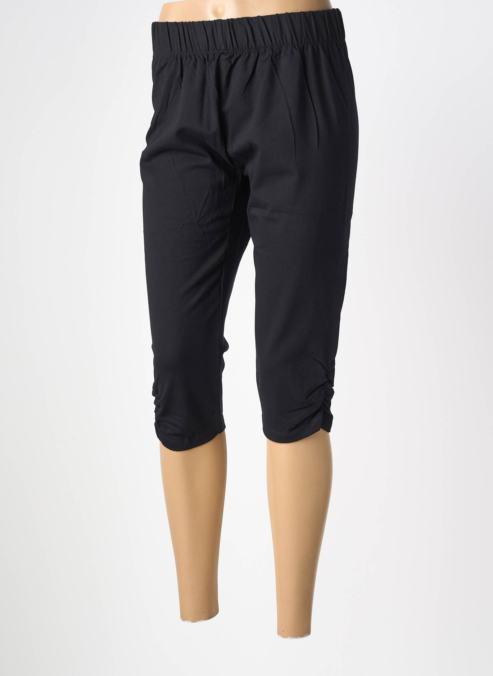 Pantalon trei sferturi elasticitate mărime normală negru ZHENZI femeie