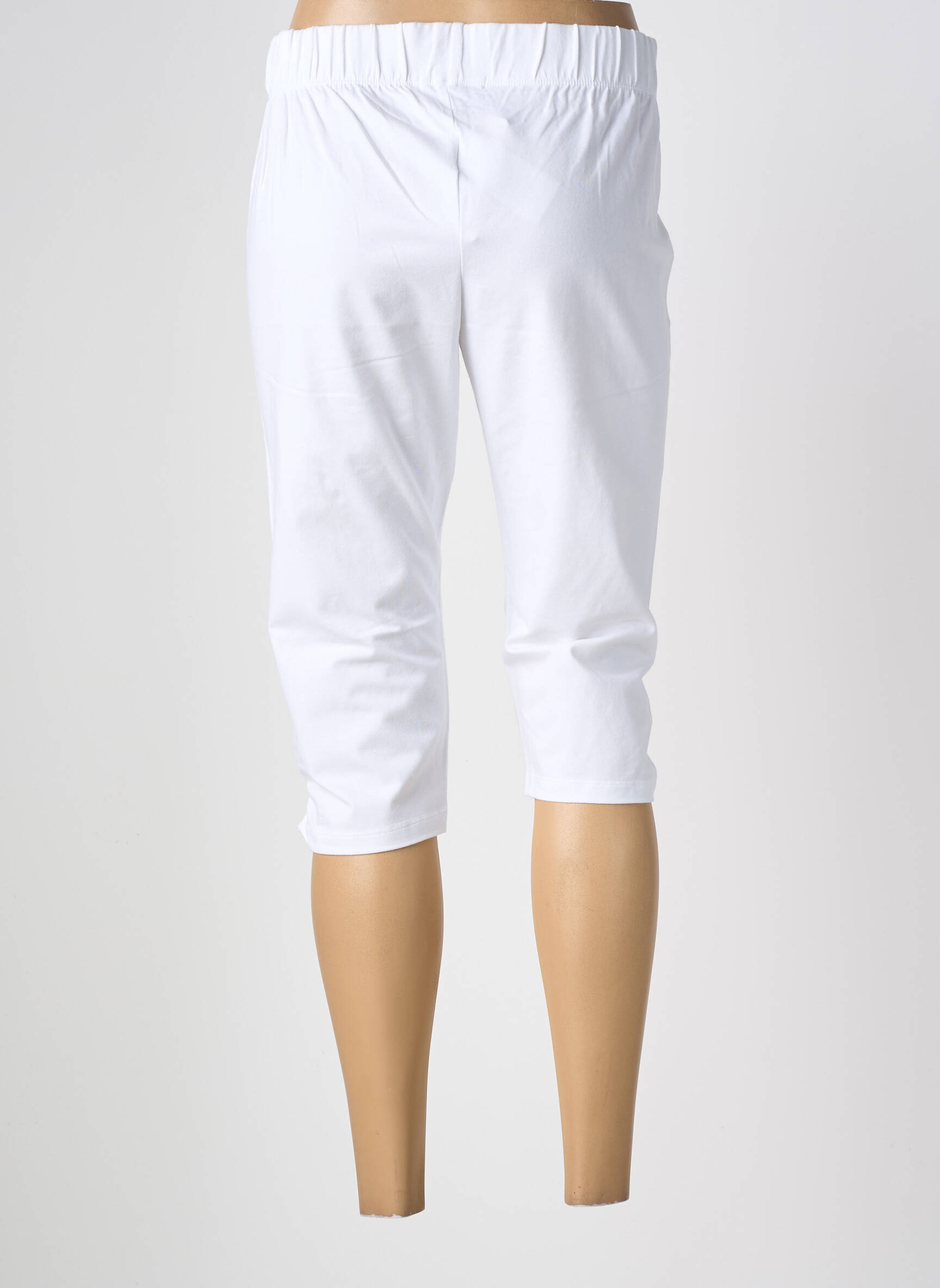 Pantalon trei sferturi elasticitate mărime normală alb ZHENZI femeie