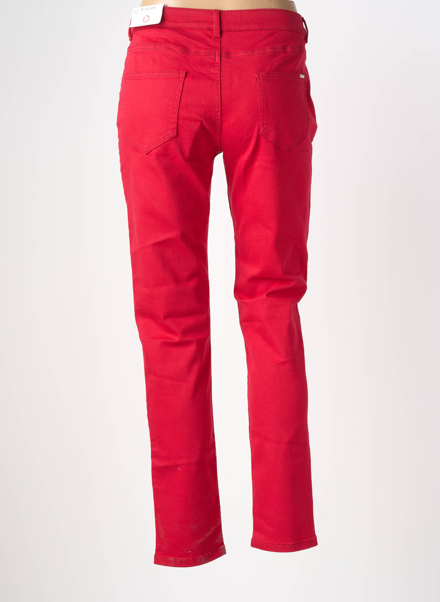 Pantalon slim elasticitate mărime normală roșu MORGAN femeie